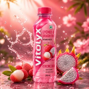 Vitolyx Lychee & Dragon Fruit Vitamin Water | Exotic Hydration & Energy